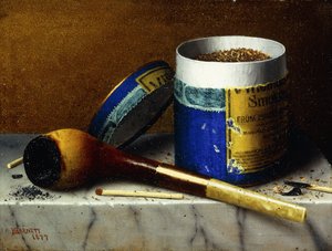 Tabaco y pipa, 1877 de William Michael Harnett