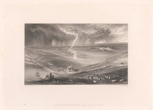 Campo de Waterloo con relámpagos de William Miller