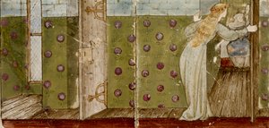 Dieciséis azulejos forman ocho ilustraciones del cuento 