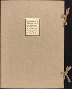 Una hoja del Chaucer de Kelmscott de William Morris