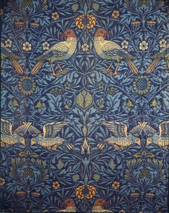 Pájaros. Tela decorativa, 1878 de William Morris