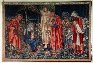 La Adoración de los Reyes Magos. Tapiz del taller de William Morris (1834-1896) de William Morris