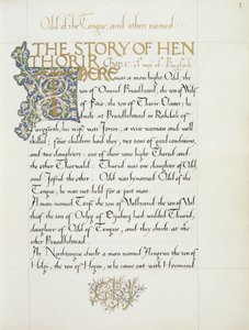 Ms 270* f.1r La historia de Hen Thorir, c.1873-4