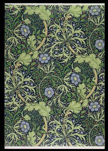 Diseño de Papel Tapiz de Algas Marinas, impreso por John Henry Dearle, 1901