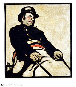 Un conductor de autobús en Knightsbridge Road de William Nicholson