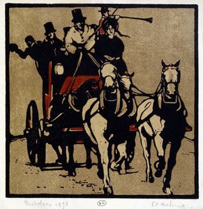 Un carruaje o una diligencia: "Coaching" - por William Nicholson (1872-1949) de William Nicholson