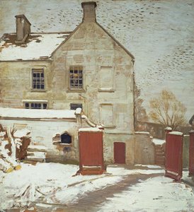 Patio en la nieve, Sutton Veny de William Nicholson