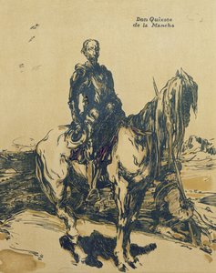 Don Quijote de la Mancha, ilustración de "Characters of Romance", publicada por primera vez en 1900 (litografía en color) de William Nicholson
