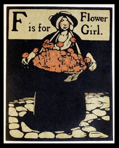 F is for Flower Girl, ilustración de "An Alphabet", publicado por William Heinemann