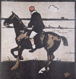 El mes de abril: El remo, de "Un almanaque de doce deportes", con palabras de Rudyard Kipling, publicado por primera vez por William Heinemann de William Nicholson
