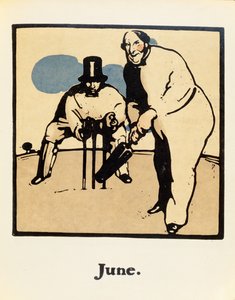 El mes de junio, de "Un almanaque de doce deportes", con palabras de Rudyard Kipling, publicado por primera vez por William Heinemann de William Nicholson