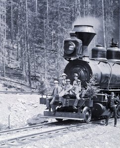 Pioneros del ferrocarril canadiense, circa 1890 - foto de Nottman de William Notman