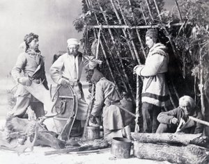 Vida del trampero en Canadá, foto de Nottman, circa 1890 de William Notman