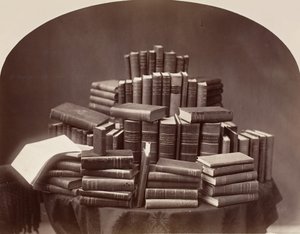 Naturaleza muerta con libros, 1870s-80s de William Notman.