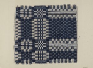 Tela casera azul y blanca, c. 1937