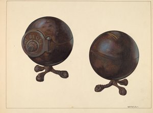 Banco de monedas del globo, c. 1938 de William O. Fletcher
