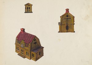 Banco de Casa con Techo de Tejas, c. 1939