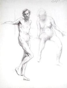 Estudio de un Hombre y una Mujer de William Orpen