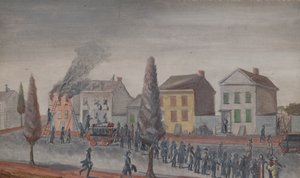 Luchando contra un incendio, 1870s de William P. Chappel