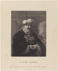 Un Rabino Judío de William P. Sherlock after Rembrandt van Rijn
