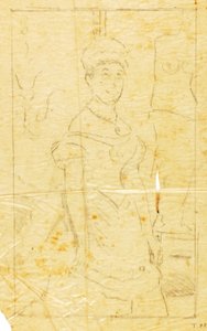 Dama en traje de noche con figura de Venus de Milo