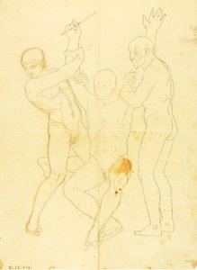 Moisés, Aarón y Hur en el monte Horeb (estudio de desnudos) de William Page