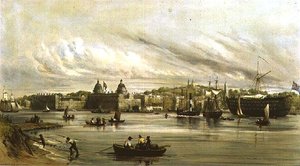 Greenwich y el Dreadnought (litografía) de William Parrott