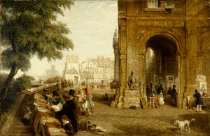 El quai Conti en París en 1846 (óleo sobre lienzo) de William Parrott