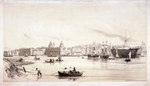 Vista de Greenwich a través del río Támesis, Londres, c1841 de William Parrott