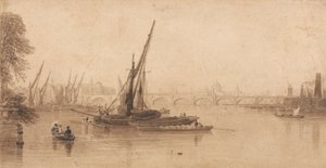 El puente de Waterloo desde el jardín de M. A. Taylor, Esq. de William Parrott