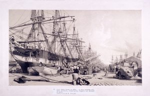 Muelles de las Indias Occidentales, Poplar, Londres, 1830