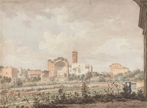 Templo de Venus y Roma desde el Coliseo de William Pars