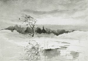 Paisaje con Agua y Árbol Azotado por el Viento de William Parsons Winchester  Dana