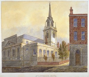 Iglesia de St Lawrence Jewry desde Guildhall Yard, Ciudad de Londres, 1810 de William Pearson