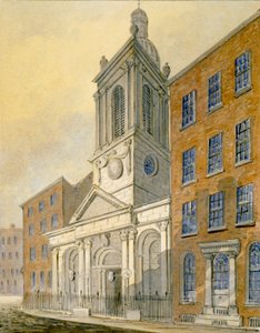 Vista noreste de la Iglesia de San Pedro-le-Poer y Old Broad Street, Ciudad de Londres