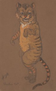 Diseño de vestuario del Gato de Cheshire para Alicia en el País de las Maravillas de William Penhallow Henderson