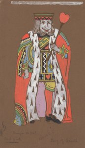 King of Hearts (diseño de vestuario para Alicia en el País de las Maravillas, 1915) de William Penhallow Henderson