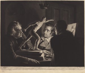 Tres personas viendo al Gladiador a la luz de las velas