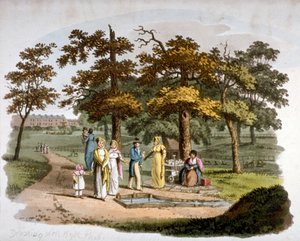 Vista de un pozo de agua, Hyde Park, Westminster, Londres, 1812
