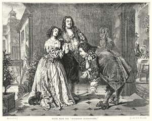 Escena de El burgués gentilhombre (grabado) de William Powell (after) Frith
