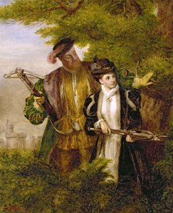 El rey Enrique y Ana Bolena cazando ciervos en el bosque de Windsor, 1903 de William Powell Frith