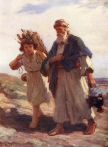 Abraham e Isaac, Génesis xxii, 2, 6 (litografía en color)