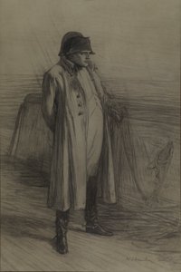 Napoleón a bordo del "Belerofonte", c.1880 (carboncillo, tiza negra) de William Quiller Orchardson