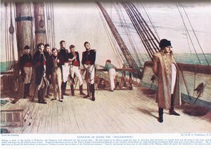 Napoleón a bordo del Bellerophon, ilustración de 