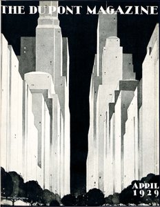 Rascacielos, portada de la revista DuPont, abril de 1929 de William R. Jr. Hollingsworth