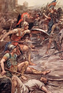 Epaminondas defendiendo a Pelópidas, ilustración de 