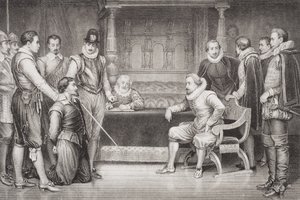 Guy Fawkes interrogado por Jacobo I y su consejo en la cámara del rey, de 
