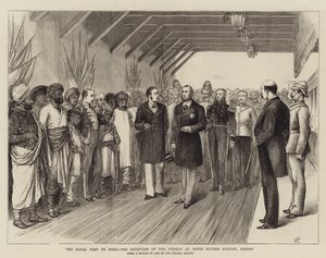 La visita real a la India, la recepción del virrey en la estación Boree Bunder, Bombay