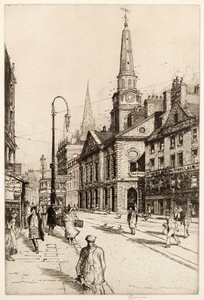 The Old Town House, Dundee, c.1930 (grabado) de William Renison