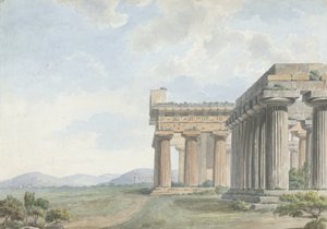 Vistas en el Levante: Ruinas del Templo en Paestum, c.1785 de William Reveley
